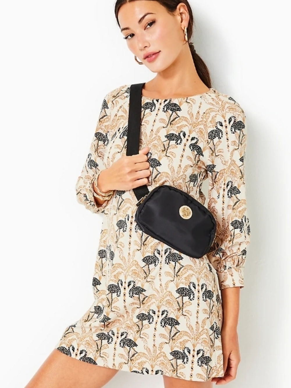 Lilly Pulitzer Elianna 3/4 sleeve dress "Deeper Coconut Lil Stir It Up."